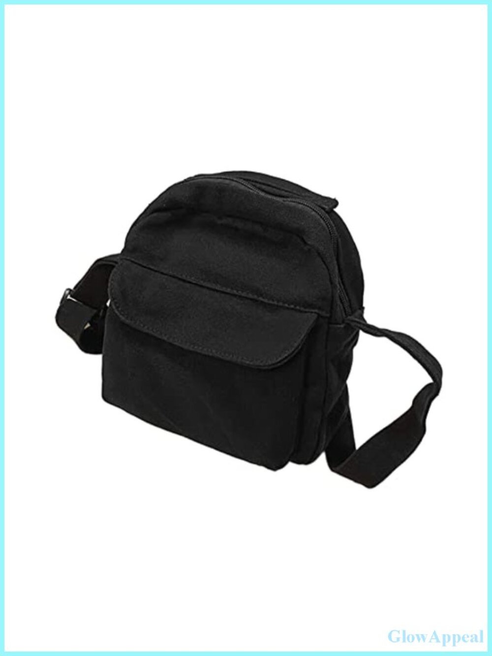 Washed Canvas Crossbody Hobo Bag Zipper Closure Adjustable Strap